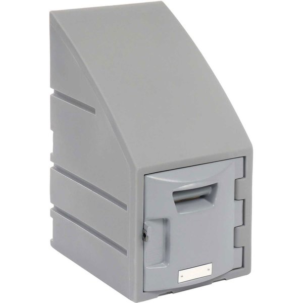 Remco Plastics Box Locker for 6 Tier, Plastic, Sloped Top, 12 X 15 X 23, Gray 015301212001000